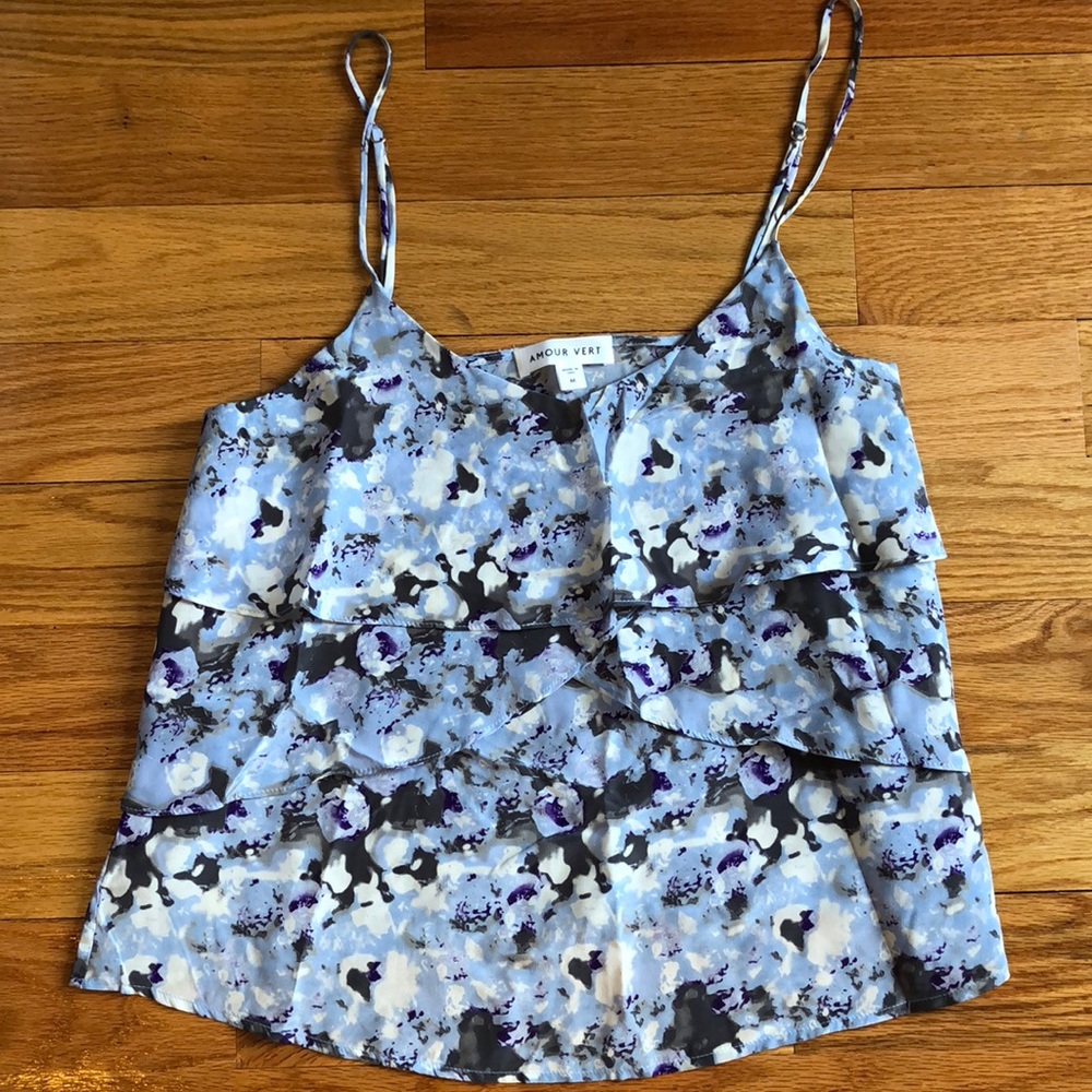 Amour Vert 100% silk patterned top